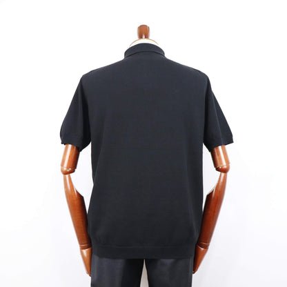 MOONCASTLE（ムーンキャッスル）ICE COTTON POLO NECK アイスコットン ニット ポロシャツ【ブラック】国内正規品