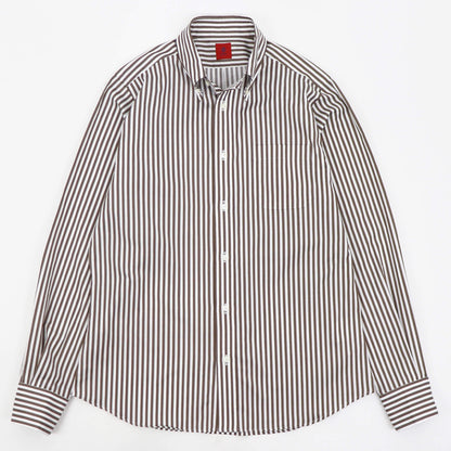 Giotto（ジオット）ストライプ ボタンダウン シャツ【ブラウン】国内正規品