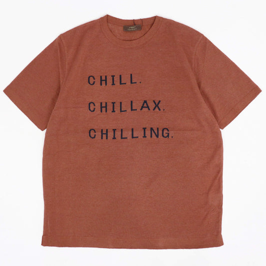 Vandori（ヴァンドリ）リネンコットン CHILL レタードTシャツ【テラコッタ】国内正規品