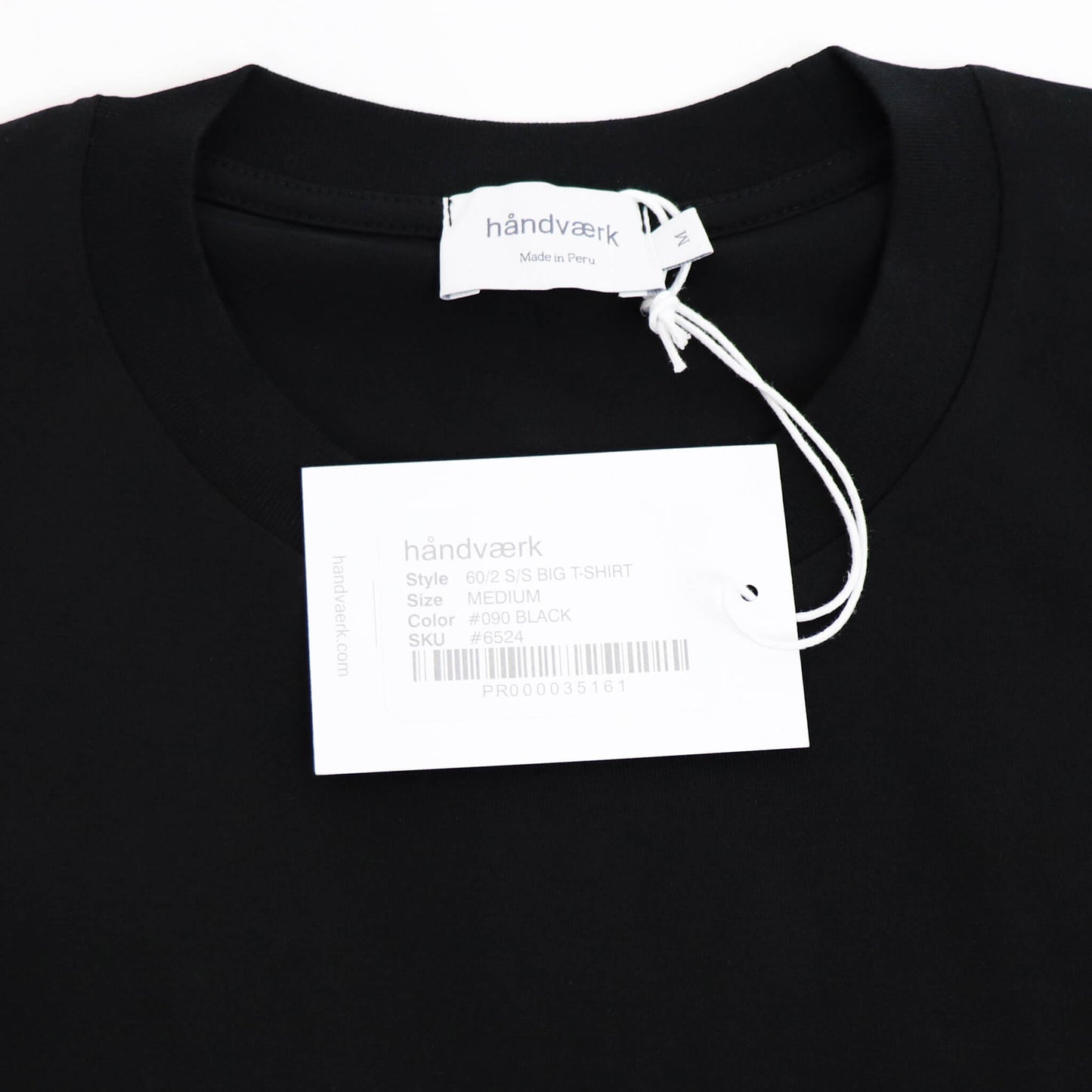 handvaerk（ハンドバーク）クルーネック ポケット付き Tシャツ【ブラック】国内正規品