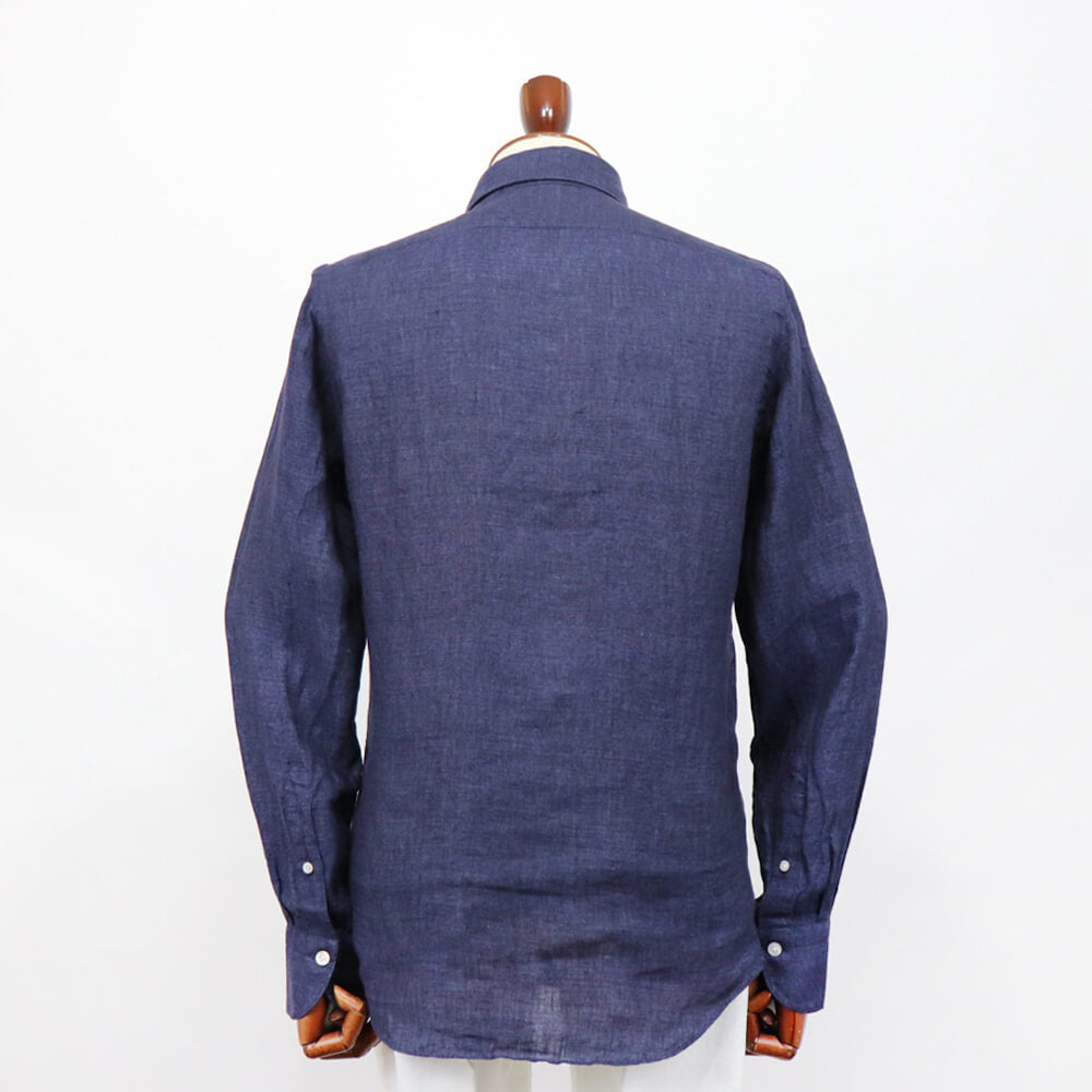 Finamore（フィナモレ）SIMONE / BALI リネン シャツ【ネイビー】国内正規品