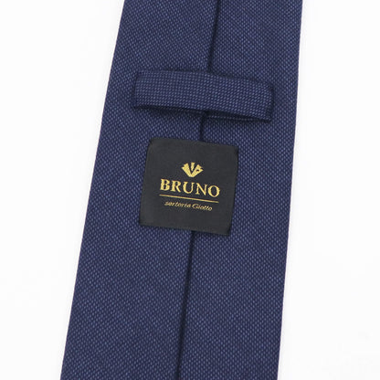 BRUNO（ブルーノ）スフォデラートトレピエゲ ウールタイ DUGDALE BROTHERS / ダグデールブラザーズ 生地使用 トレピエゲ 三つ折り ウール ネクタイ【ネイビー】正規販売店