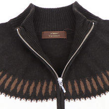 画像をギャラリービューアに読み込む, Vandori（ヴァンドリ）求心柄 ジップブルゾン ウールカシミヤ【ブラウン】国内正規品
