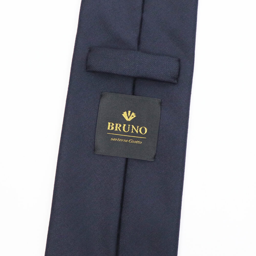 BRUNO（ブルーノ）スフォデラートトレピエゲ ウールタイ Ermenegildo Zegna エルメネジルド ゼニア 生地使用 トレピエゲ 三つ折り ウール ネクタイ【ネイビー】正規販売店
