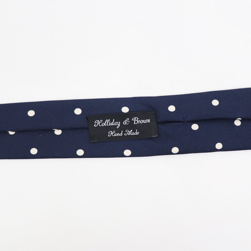 HOLLIDAY&BROWN（ホリデーアンドブラウン）ハンドメイド シルク タイ【ネイビー】国内正規品