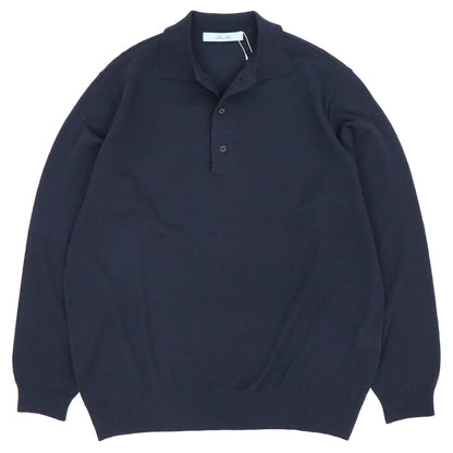 Blu Bre（ブルブレ）ドライタッチウール ニットポロ【ネイビー】国内正規品