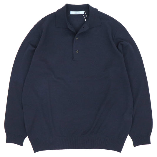 Blu Bre（ブルブレ）ドライタッチウール ニットポロ【ネイビー】国内正規品