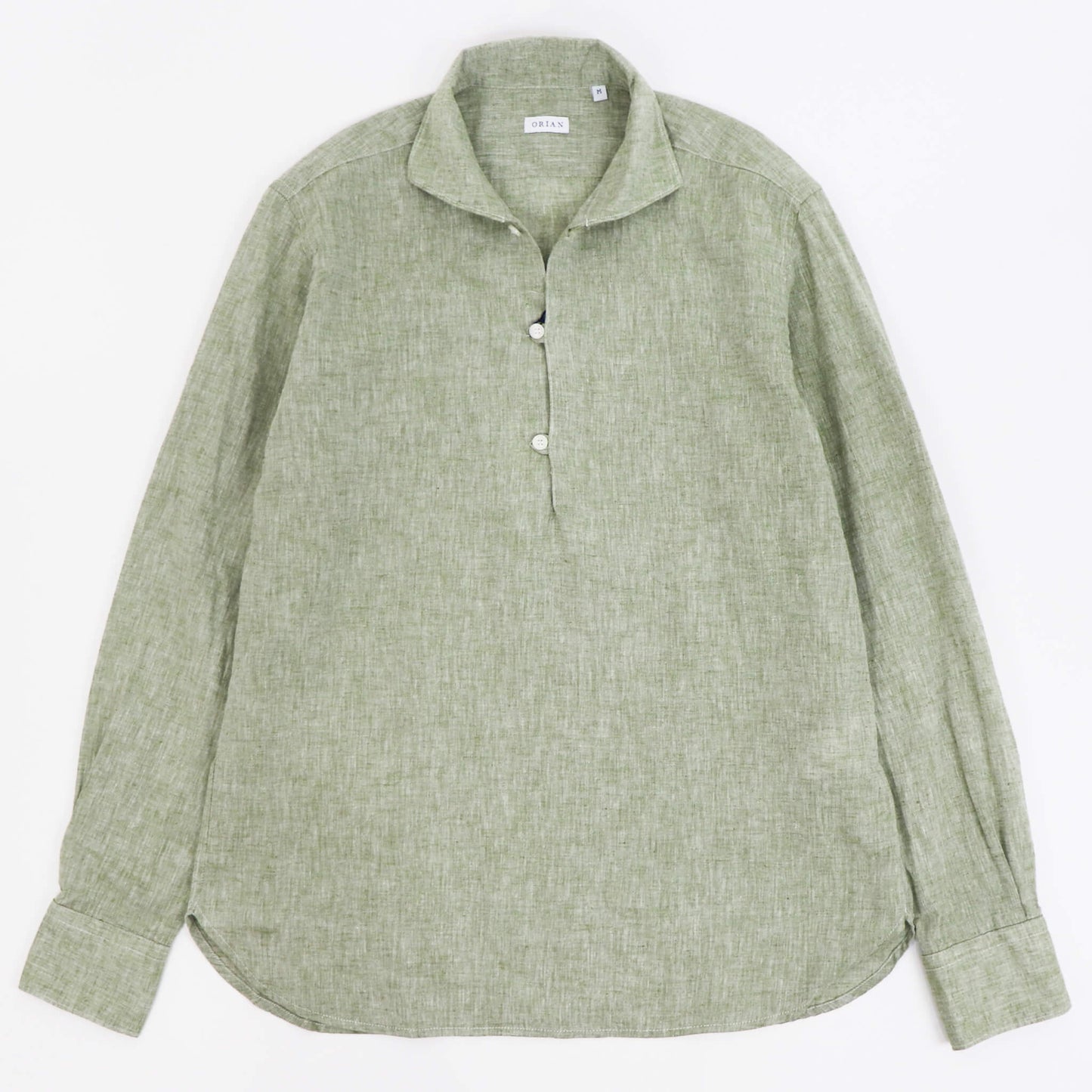 ORIAN（オリアン）リネンコットン カプリシャツ【ライトグリーン】国内正規品