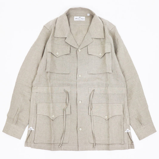Massimo d' Augusto（マッシモ ダウグスト）ALFREDO アルフレッド リネン サファリ シャツ ジャケット【ベージュ】国内正規品