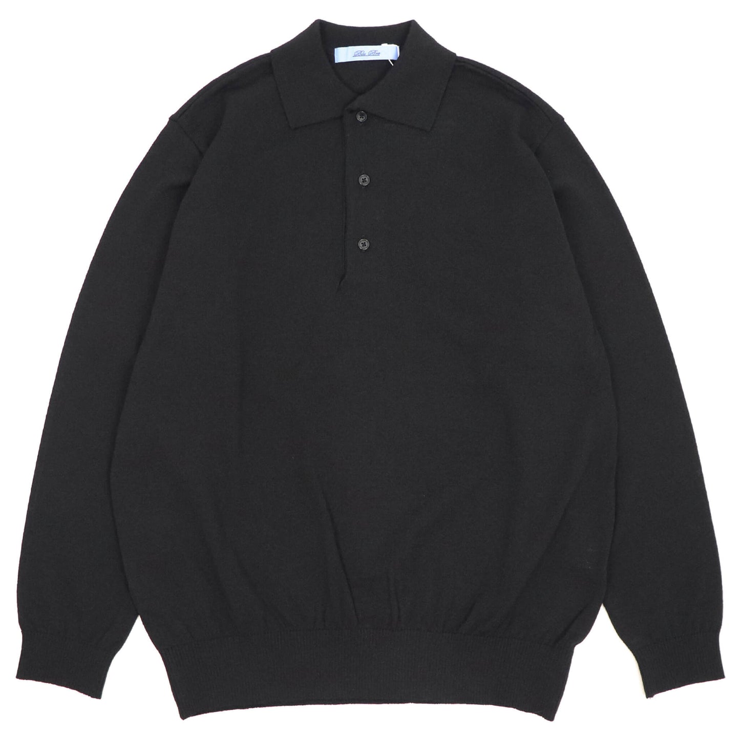 Blu Bre（ブルブレ）ドライタッチウール ニットポロ【ブラック】国内正規品