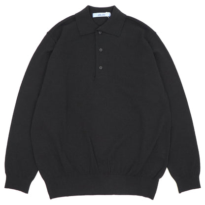 Blu Bre（ブルブレ）ドライタッチウール ニットポロ【ブラック】国内正規品