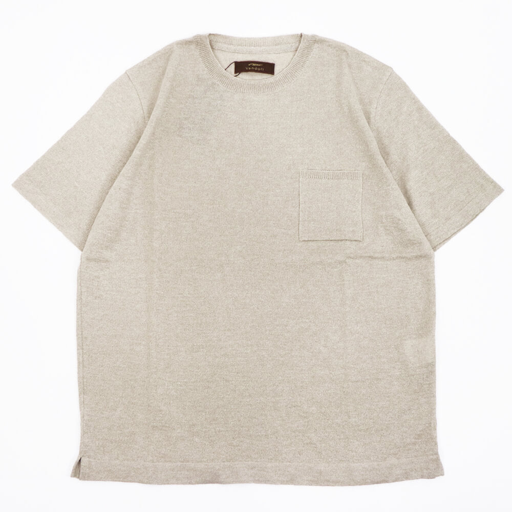 Vandori（ヴァンドリ）リネンコットンニット Tシャツ【ベージュ】国内正規品