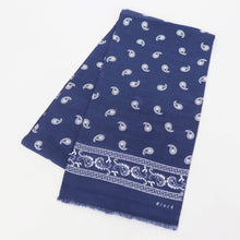 画像をギャラリービューアに読み込む, Bleck（ブレック）ペイズリー柄 コットンリネンシルクストール【ネイビー】国内正規品
