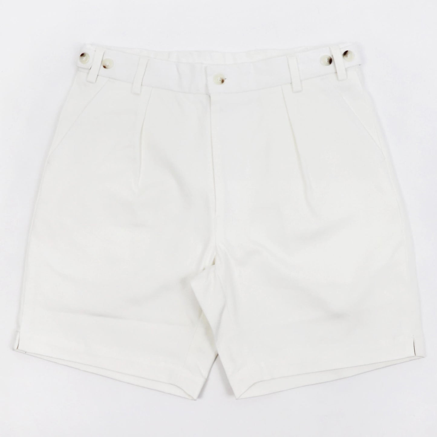 dotBravo（ドットブラーボ）Inghilterra Militare イギリス軍 プリーツ入り コットン ショート パンツ【ホワイト】国内正規品