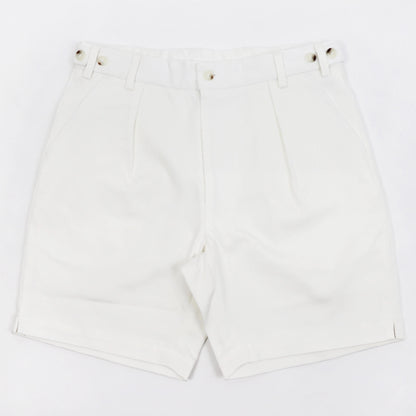 dotBravo（ドットブラーボ）Inghilterra Militare イギリス軍 プリーツ入り コットン ショート パンツ【ホワイト】国内正規品