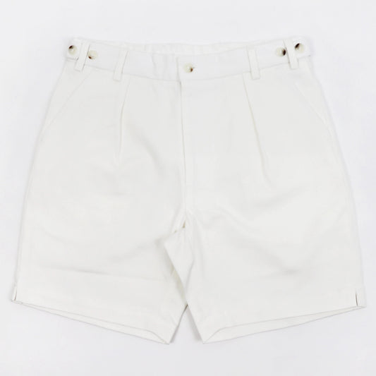 dotBravo（ドットブラーボ）Inghilterra Militare イギリス軍 プリーツ入り コットン ショート パンツ【ホワイト】国内正規品