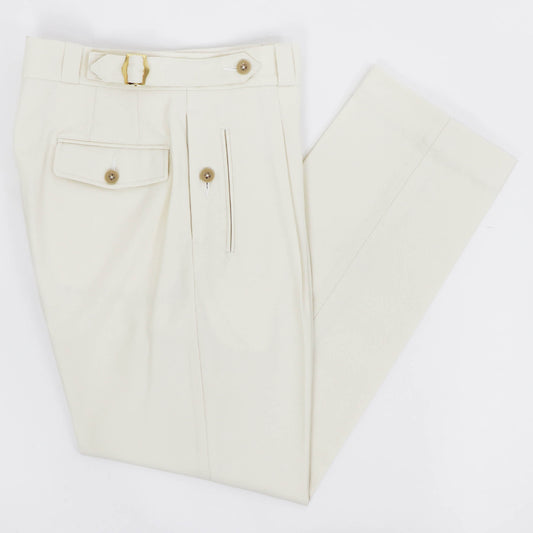 Tangent（タンジェント）CHARLES シャルル TAN04° ハードツイストツイル コットンパンツ【ホワイト】国内正規品