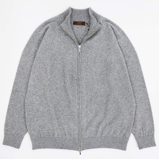 Vandori（ヴァンドリ）カシミヤブレンド ハイネックジップ ブルゾン【ミディアムグレー】国内正規品