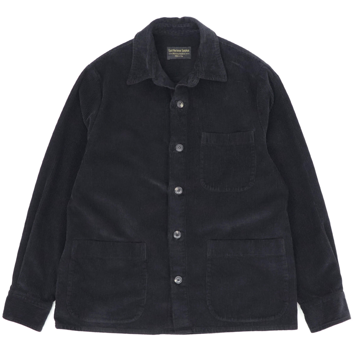 East Harbour Surplus（イースト ハーバー サープラス）中畝コーデュロイ ワークジャケット カヴァーオール【ブラック】国内正規品
