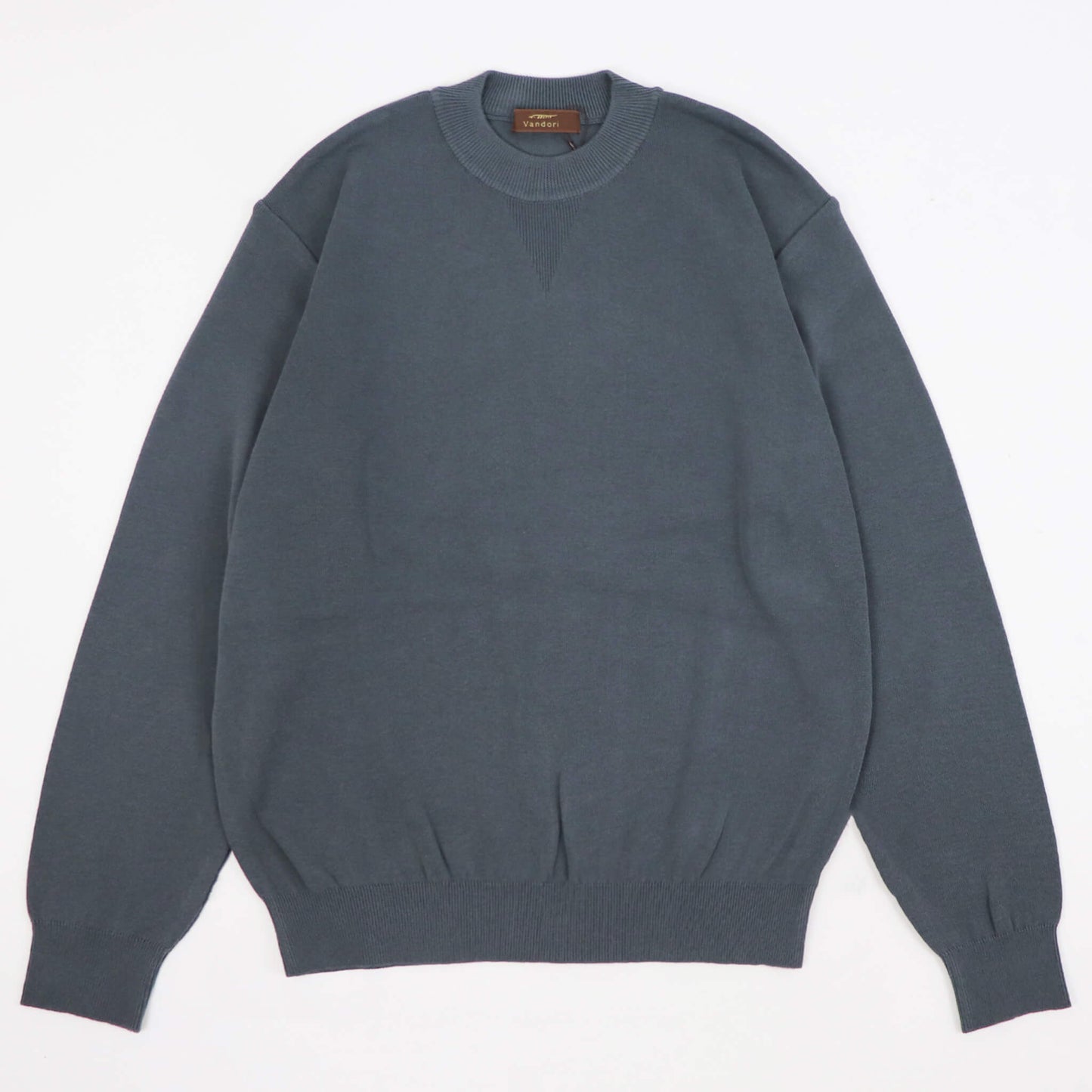 Vandori（ヴァンドリ）コットン100% ガゼット クルーネックロングスリーブ ニット【ミディアムグレー】国内正規品