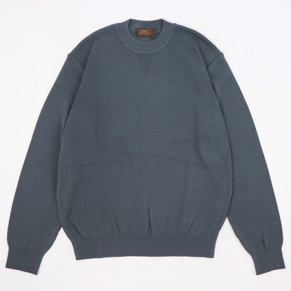 Vandori（ヴァンドリ）コットン100% ガゼット クルーネックロングスリーブ ニット【ミディアムグレー】国内正規品