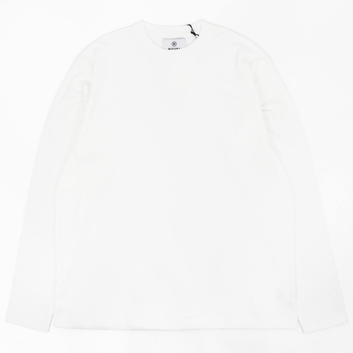 RIVORA（リヴォラ）スビンコットン クルーネック ロングスリーブTシャツ【ホワイト】国内正規品