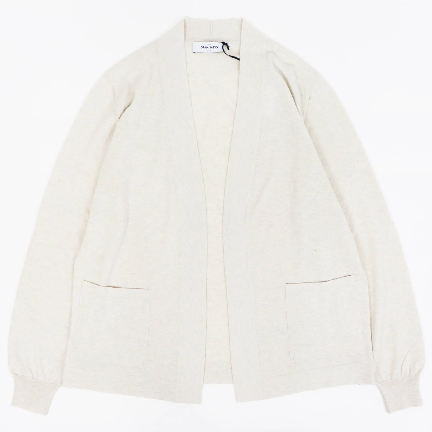 GRAN SASSO（グランサッソ）ボタンレスカーディガン コットン【ライトベージュ】国内正規品