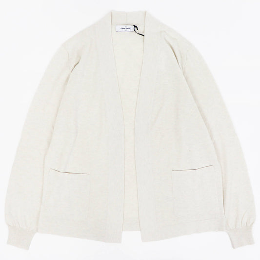 GRAN SASSO（グランサッソ）ボタンレスカーディガン コットン【ライトベージュ】国内正規品