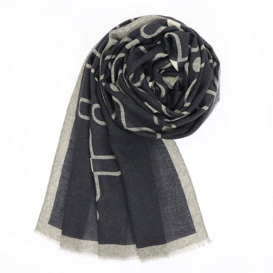 GIERRE MILANO（ジエレ ミラノ）ウールストール【ブラック×オリーブグレー】国内正規品