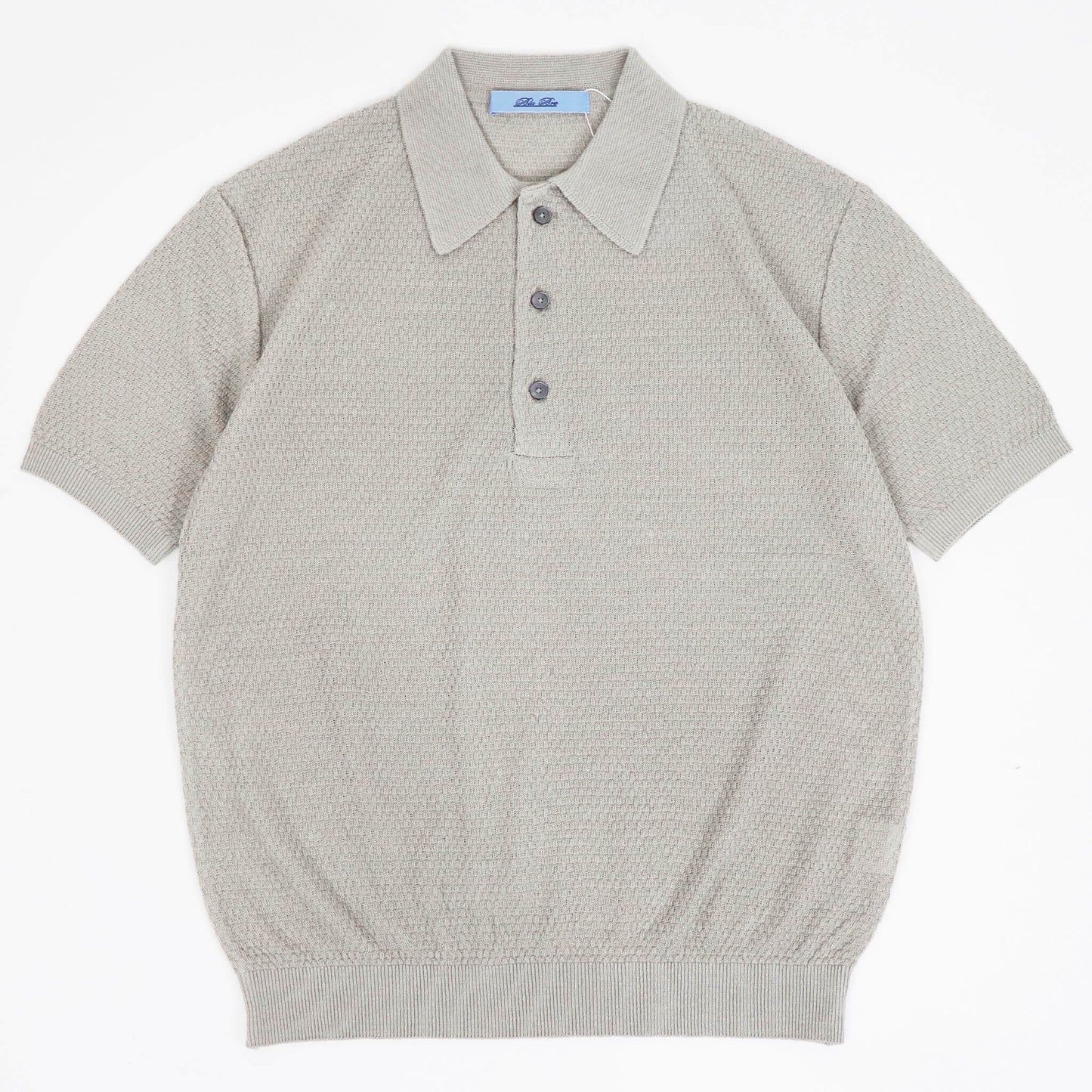 Blu Bre（ブルブレ）リネンシルク ポロシャツ【シルバー】国内正規品