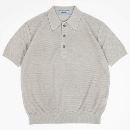 Blu Bre（ブルブレ）リネンシルク ポロシャツ【シルバー】国内正規品