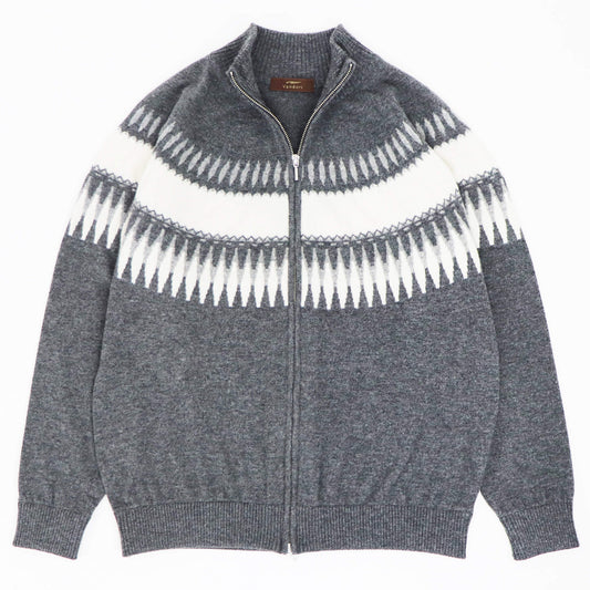 Vandori（ヴァンドリ）求心柄 ジップブルゾン ウールカシミヤ【チャコール】国内正規品