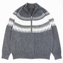 画像をギャラリービューアに読み込む, Vandori（ヴァンドリ）求心柄 ジップブルゾン ウールカシミヤ【チャコール】国内正規品
