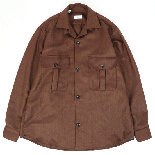 Errico Formicola（エリコ フォルミコラ）ヘリンボーン CPOシャツ GERARDO【ブラウン】国内正規品