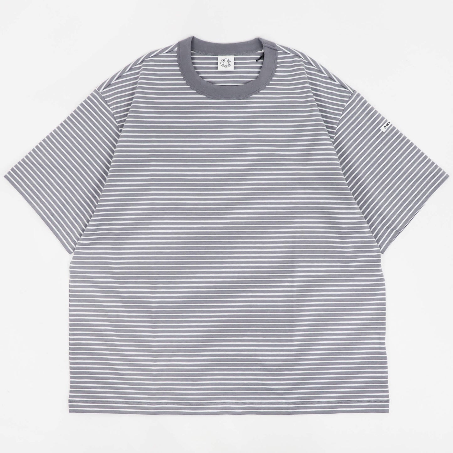 ORCIVAL（オーシバル）コットン ストレッチ クルーネック 半袖Tシャツ【グレー×ホワイト】国内正規品