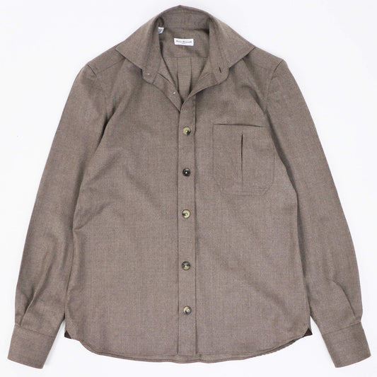 Errico Formicola（エリコ フォルミコラ）ウールカシミヤストレッチ ジャンニシャツ【モカブラウン】国内正規品