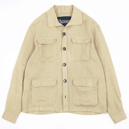 HERNO（ヘルノ）リネン サファリジャケット【ベージュ】国内正規品
