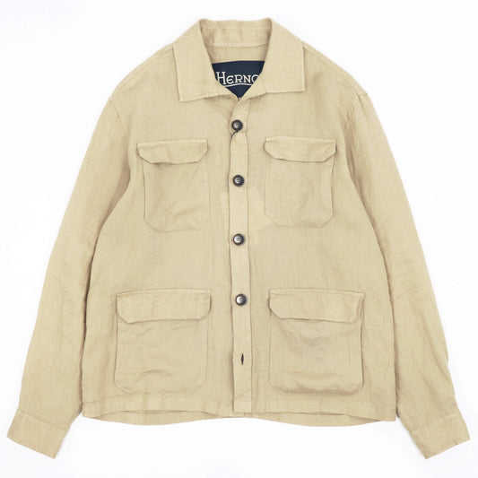HERNO（ヘルノ）リネン サファリジャケット【ベージュ】国内正規品