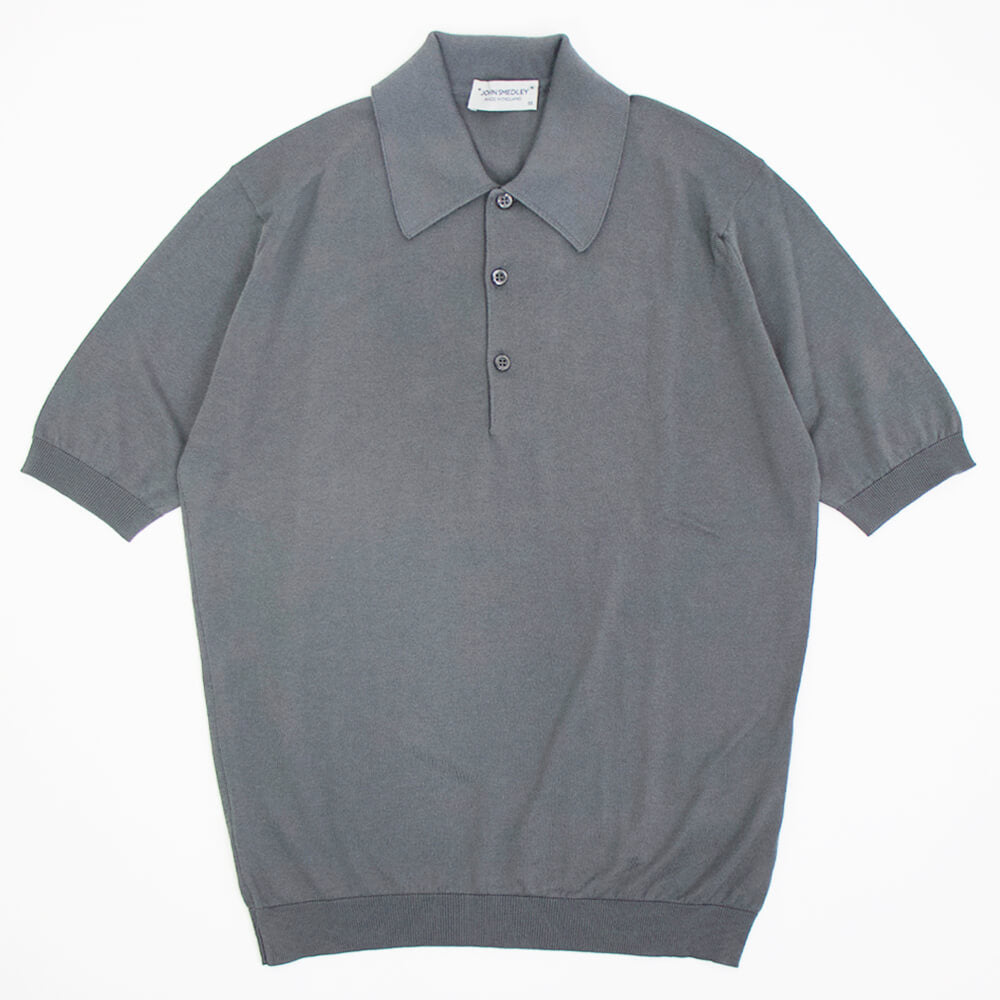 JOHN SMEDLEY（ジョンスメドレー）EASY FIT ISIS SHIRT FC SS シーアイランド コットン 30ゲージ 半袖 ニット ポロシャツ【コブルグレー】国内正規品