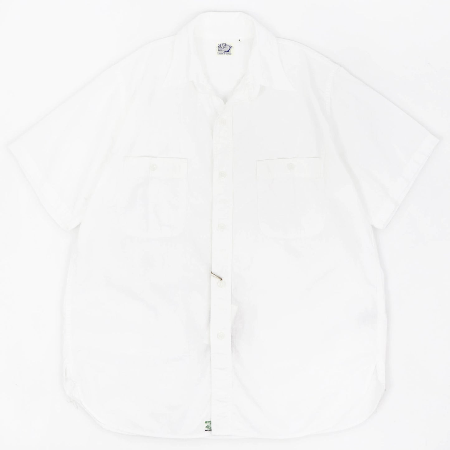 orSlow（オアスロウ）SHORT SLEEVE WHITE CHAMBRAY WORK SHIRT【ホワイト】国内正規品