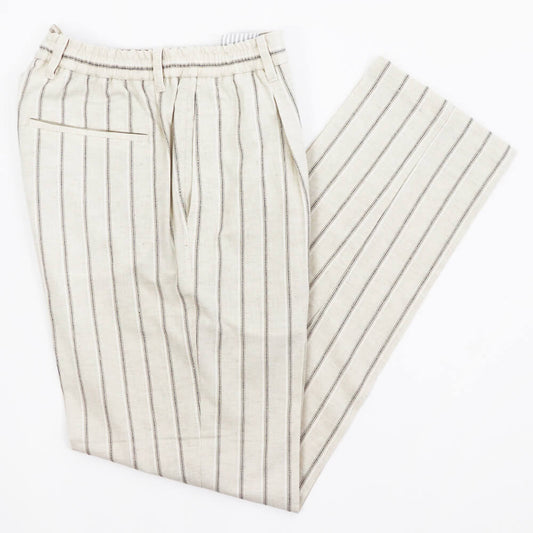 COLONY CLOTHING（コロニークロージング）ワンプリーツイージーパンツ【ライトベージュ×ホワイトストライプ】国内正規品