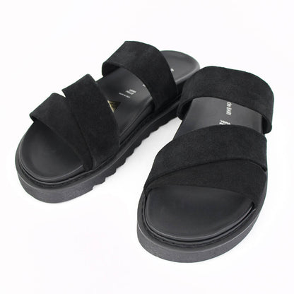 MAURO de BARI（マウロデバーリ）スエード トリプルストラップ サンダル【ブラック】国内正規品