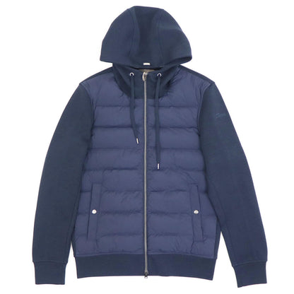 HERNO（ヘルノ）Resort ミラノリブ ナイロン コンビダウンブルゾン【ネイビー】国内正規品
