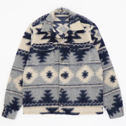 GUY ROVER（ギローバー）シャツブルゾン ネイティブ柄 【アイボリー×ネイビー】国内正規品