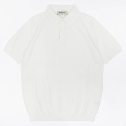 MOONCASTLE（ムーンキャッスル）ICE COTTON POLO NECK アイスコットン ニット ポロシャツ【オフホワイト】国内正規品