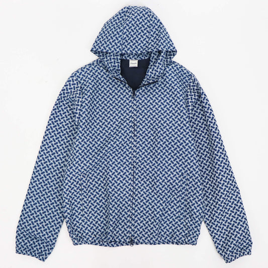 Drumohr（ドルモア）ビスコッティ柄 ナイロンパーカ【ネイビーブルー×アイスグレー】国内正規品