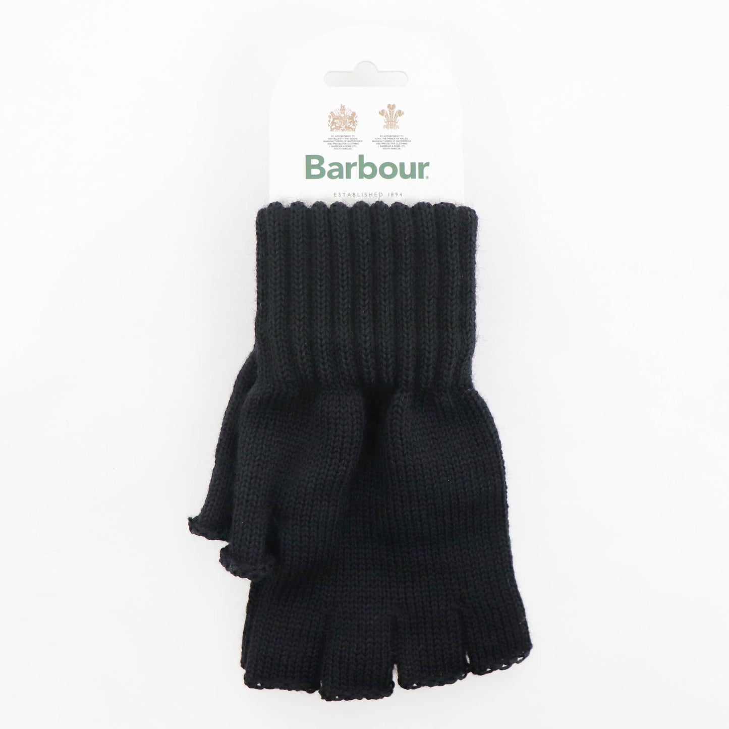 Barbour（バブアー）ラムズウールフィンガーレスグローブ【ブラック】国内正規品