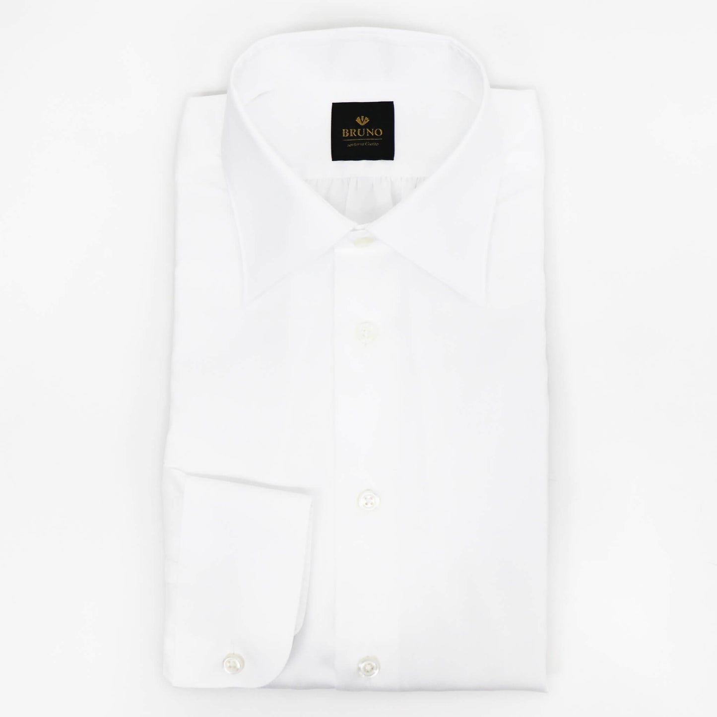 BRUNO（ブルーノ）ORIGINAL SHIRT PREMIUM セミワイドカラー ブロード ドレス シャツ【ホワイト】