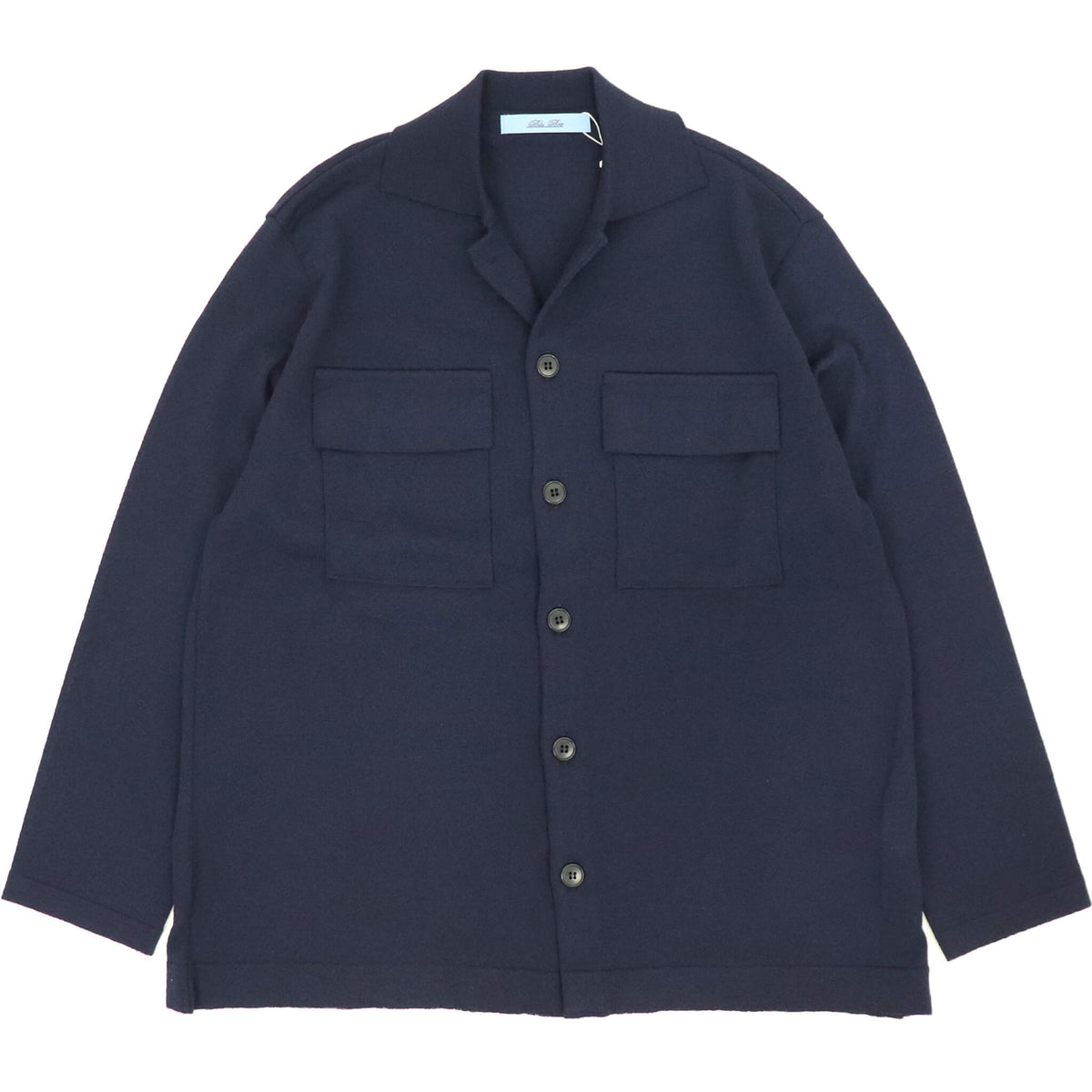 Blu Bre（ブルブレ）ドライタッチウール オーバーシャツ【ネイビー】国内正規品