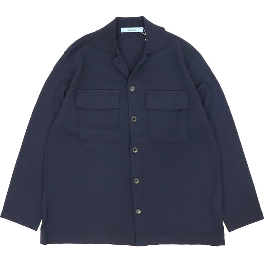 Blu Bre（ブルブレ）ドライタッチウール オーバーシャツ【ネイビー】国内正規品